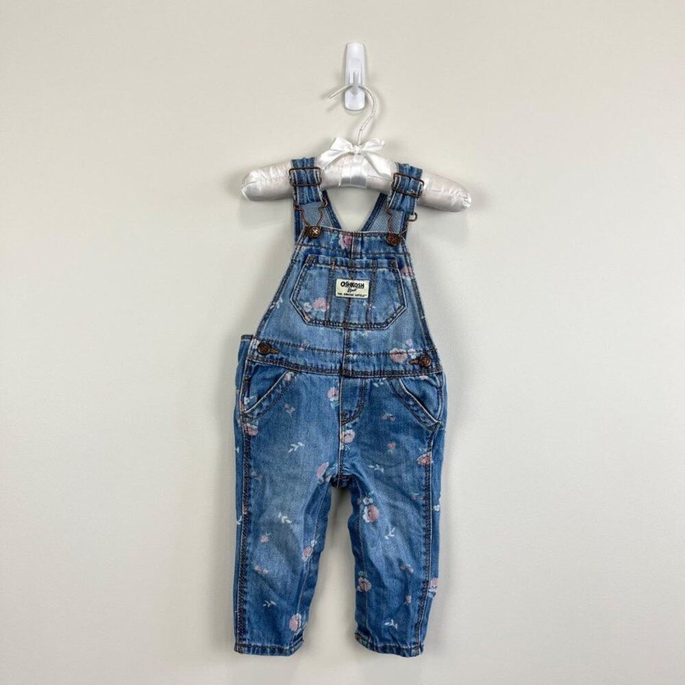 OshKosh B'gosh Blue Floral Overalls 6-9 Months